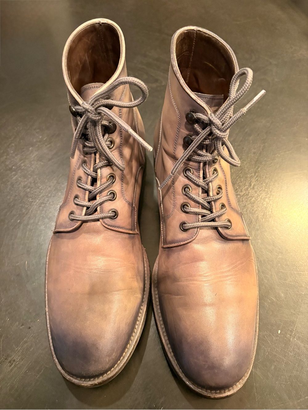 Men’s Magnanni Gray Leather Laced Boots